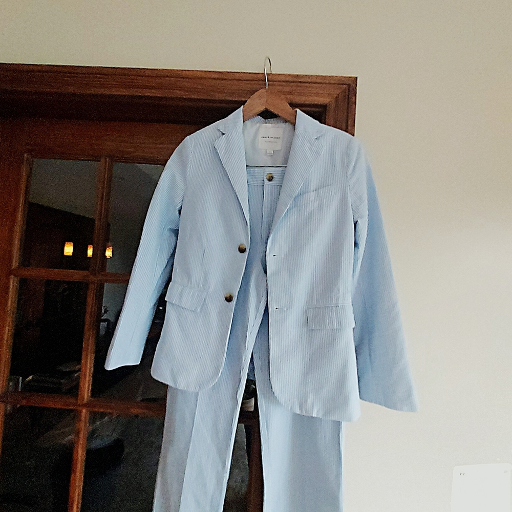 Light Blue Striped boys Janie and Jack Blazer and Pants Set